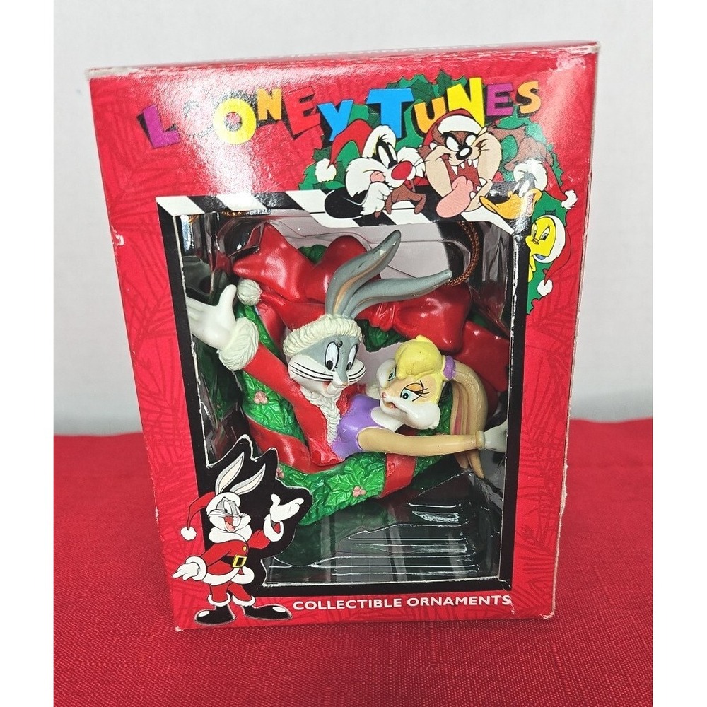 Vintage 1997 Looney Tunes Bugs & Babs‎ Ornament Heart Christmas Ornament
